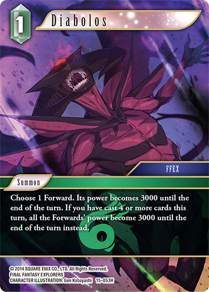 (053) Final Fantasy TCG Crystal Dominion Single: Diabolos (15-053) (V.1) Holo Hero
