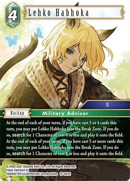 (061) Final Fantasy TCG Crystal Dominion Single: Lehko Habhoka (15-061) (V.1) Holo Hero
