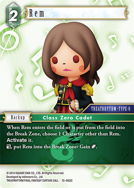 (062) Final Fantasy TCG Crystal Dominion Single: Rem (15-062) Holo Common