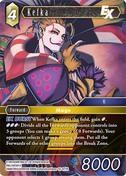 (071) Final Fantasy TCG Crystal Dominion Single: Kefka (15-071) (V.1) Holo Hero
