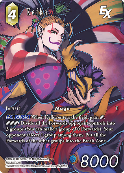 (071) Final Fantasy TCG Crystal Dominion Single: Kefka (15-071) (V.2) Holo Hero
