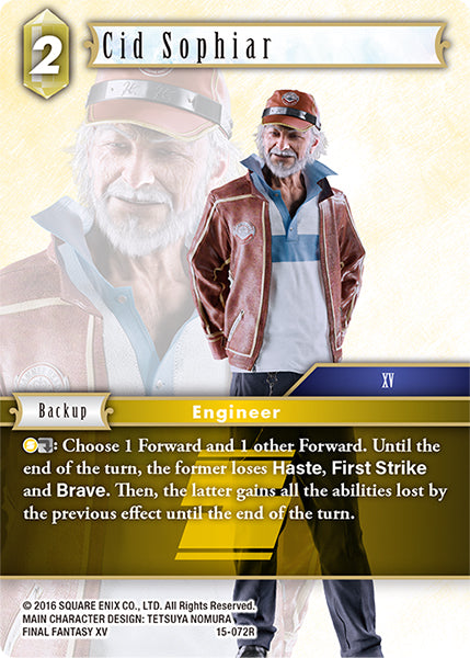 (072) Final Fantasy TCG Crystal Dominion Single: Cid Sophiar (15-072) Holo Rare