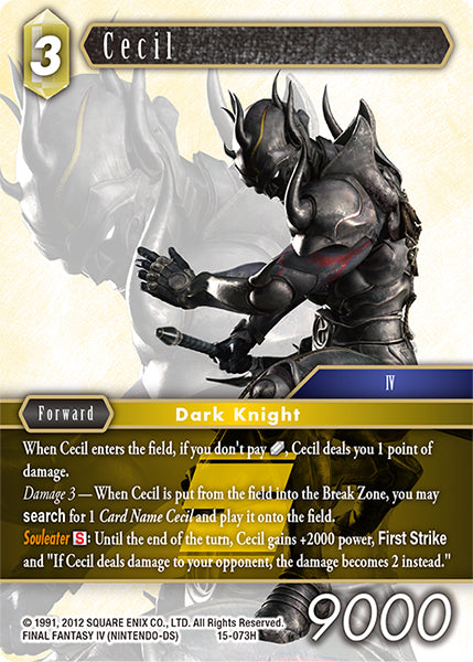 (073) Final Fantasy TCG Crystal Dominion Single: Cecil (15-073) Holo Hero