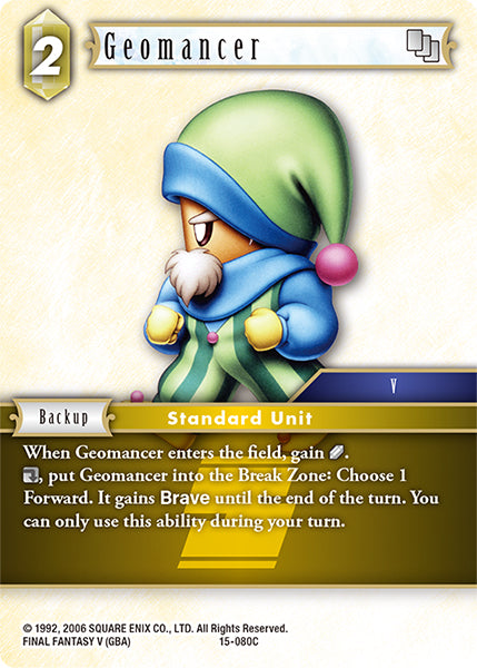 (080) Final Fantasy TCG Crystal Dominion Single: Geomancer (15-080) Holo Common