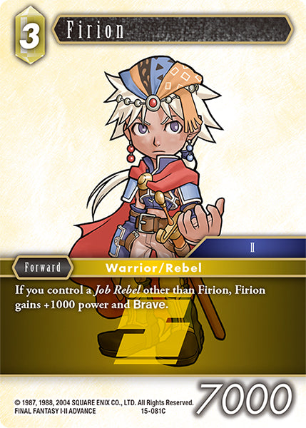 (081) Final Fantasy TCG Crystal Dominion Single: Firion (15-081) Holo Common