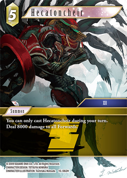 (082) Final Fantasy TCG Crystal Dominion Single: Hecatoncheir (15-082) (V.1) Holo Hero