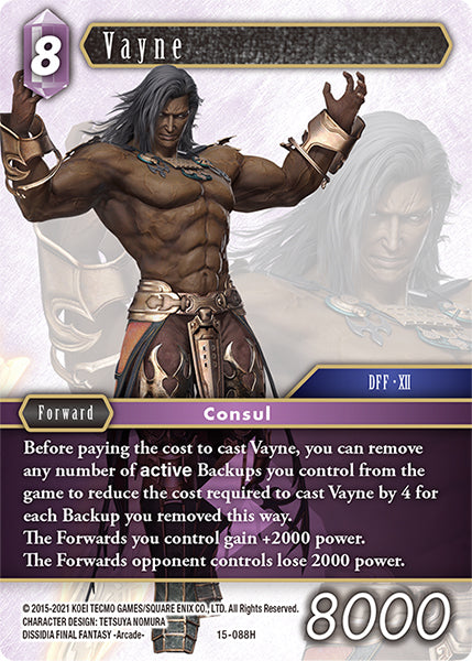 (088) Final Fantasy TCG Crystal Dominion Single: Vayne (15-088) Holo Hero