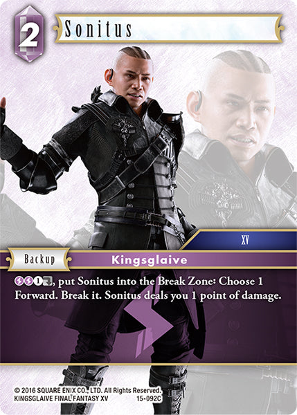 (092) Final Fantasy TCG Crystal Dominion Single: Sonitus (15-092) Holo Common
