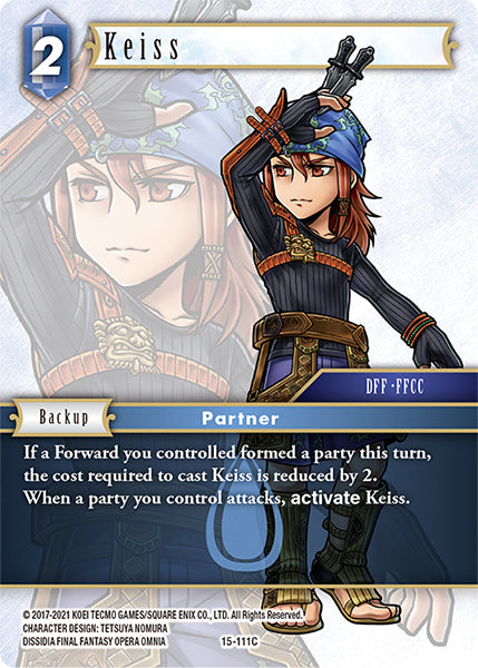 (111) Final Fantasy TCG Crystal Dominion Single: Keiss (15-111)  Common