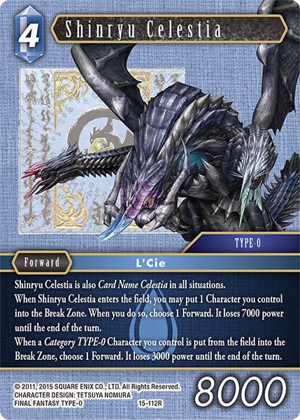 (112) Final Fantasy TCG Crystal Dominion Single: Shinryu Celestia (15-112)  Rare