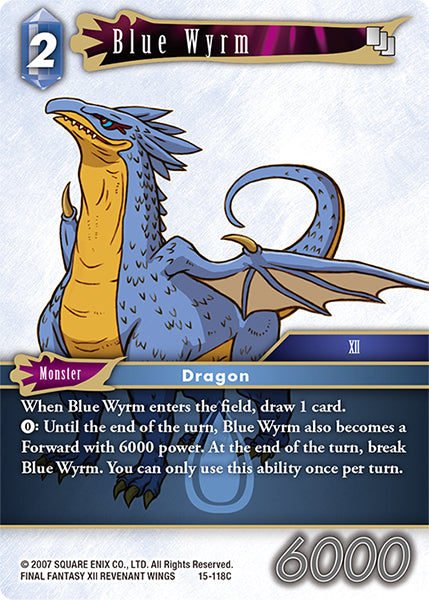 (118) Final Fantasy TCG Crystal Dominion Single: Blue Wyrm (15-118) Holo Common