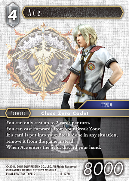 (127) Final Fantasy TCG Crystal Dominion Single: Ace (15-127) Holo Hero