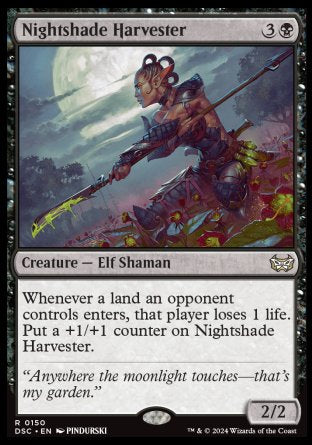 (150) Magic The Gathering Commander: Duskmourn: House of Horror Single: Nightshade Harvester  Rare