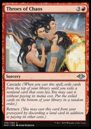 (150/254) Magic The Gathering Modern Horizons Single: Throes of Chaos Holo Uncommon