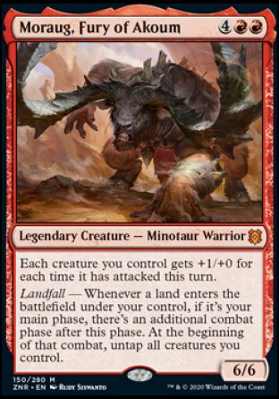 (150) Magic The Gathering Zendikar Rising: Promos Single: Moraug, Fury of Akoum (V.2) Holo Mythic