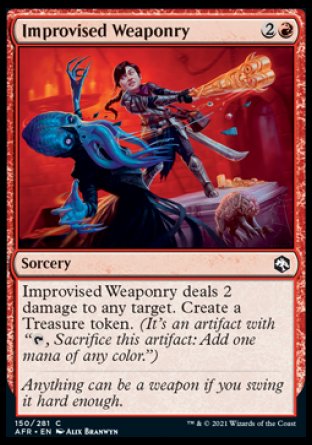 (150) Magic The Gathering Adventures in the Forgotten Realms Single: Improvised Weaponry Holo Common
