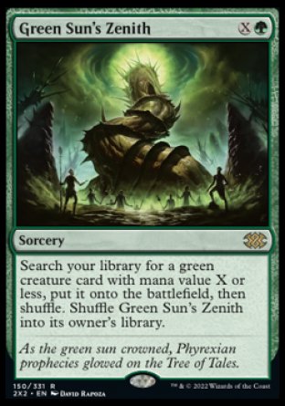 (150) Magic The Gathering Double Masters 2022 Single: Green Sun's Zenith Holo Rare