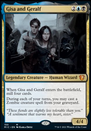 (150) Magic The Gathering Commander: Innistrad: Midnight Hunt Single: Gisa and Geralf  Mythic