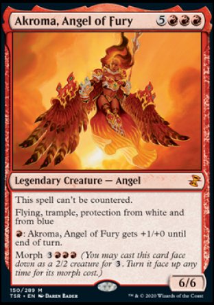 (150/289) Magic The Gathering Time Spiral Remastered Single: Akroma, Angel of Fury  Mythic