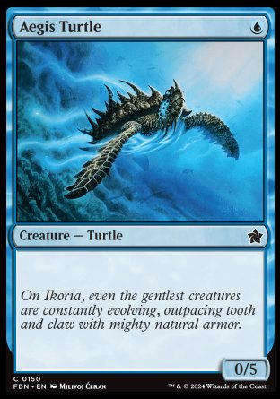 (150) Magic The Gathering Magic: The Gathering Foundations Single: Aegis Turtle Holo Common