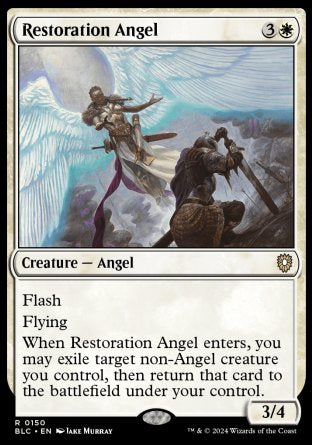 (150) Magic The Gathering Commander: Bloomburrow Single: Restoration Angel  Rare