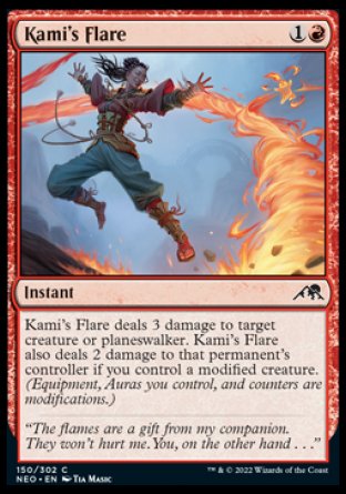 (150) Magic The Gathering Kamigawa: Neon Dynasty Single: Kami's Flare Holo Common