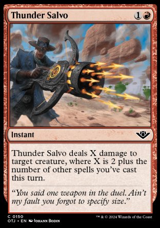 (150) Magic The Gathering Outlaws of Thunder Junction Single: Thunder Salvo  Holo Common