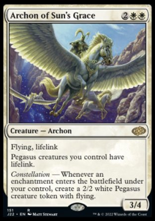 (151) Magic The Gathering Jumpstart 2022 Single: Archon of Sun's Grace  Rare