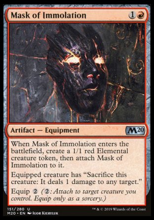 (151/280) Magic The Gathering Core 2020 Single: Mask of Immolation Holo Uncommon