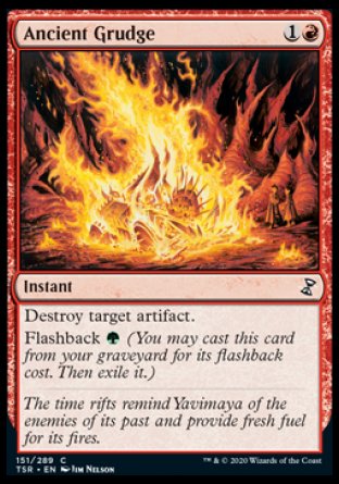 (151/289) Magic The Gathering Time Spiral Remastered Single: Ancient Grudge Holo Common