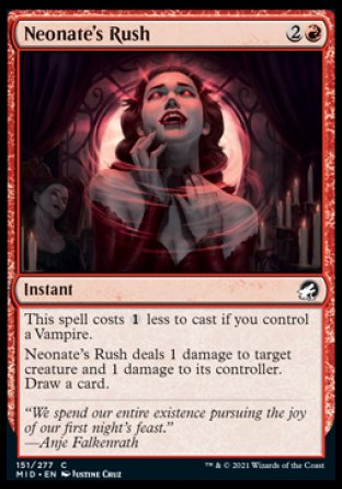 (151) Magic The Gathering Innistrad: Midnight Hunt Single: Neonate's Rush Holo Common