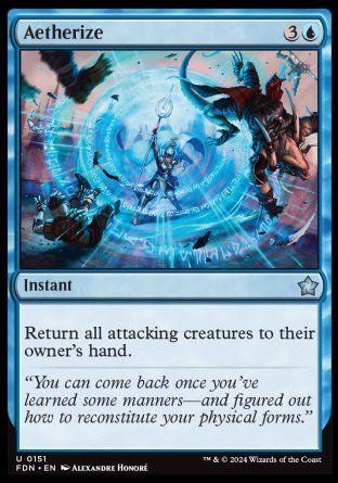 (151) Magic The Gathering Magic: The Gathering Foundations Single: Aetherize Holo Uncommon