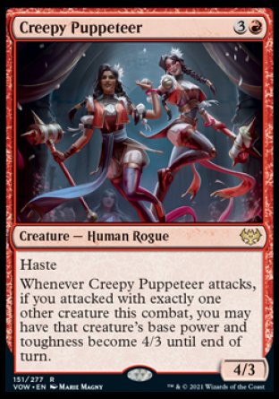 (151) Magic The Gathering Innistrad: Crimson Vow Single: Creepy Puppeteer  Rare