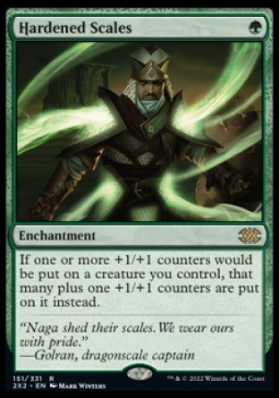 (151) Magic The Gathering Double Masters 2022 Single: Hardened Scales Holo Rare