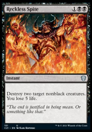 (151) Magic The Gathering Commander: Strixhaven Single: Reckless Spite  Uncommon