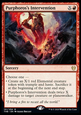 (151/254) Magic The Gathering Theros Beyond Death Single: Purphoros's Intervention  Rare