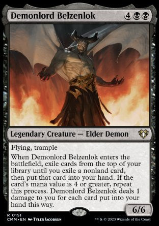 (151) Magic The Gathering Commander Masters Single: Demonlord Belzenlok  Rare