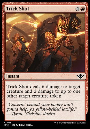 (151) Magic The Gathering Outlaws of Thunder Junction Single: Trick Shot  Holo Common