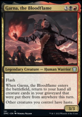 (151) Magic The Gathering Commander: Dominaria United Single: Garna, the Bloodflame Holo Uncommon