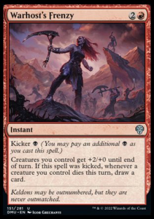 (151) Magic The Gathering Dominaria United Single: Warhost's Frenzy Holo Uncommon