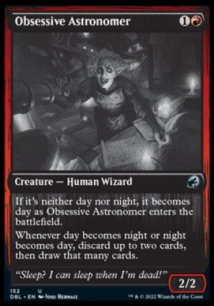 (152) Magic The Gathering Innistrad: Double Feature Single: Obsessive Astronomer Holo Uncommon