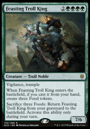 (152/269) Magic The Gathering Throne of Eldraine Single: Feasting Troll King Holo Rare