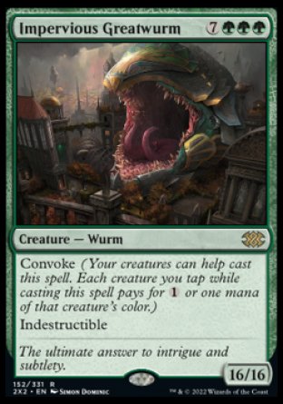 (152) Magic The Gathering Double Masters 2022 Single: Impervious Greatwurm Holo Rare