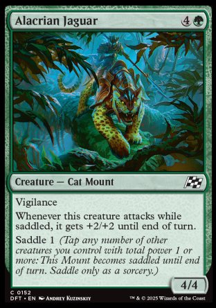 (152) Magic The Gathering Aetherdrift Single: Alacrian Jaguar Holo Common