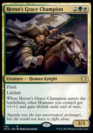 (152) Magic The Gathering Commander: Innistrad: Midnight Hunt Single: Heron's Grace Champion Holo Rare