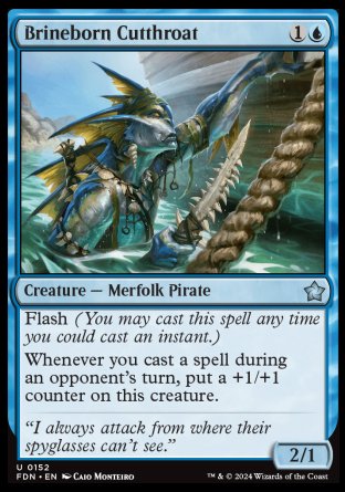 (152) Magic The Gathering Magic: The Gathering Foundations Single: Brineborn Cutthroat Holo Uncommon