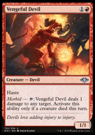 (152/254) Magic The Gathering Modern Horizons Single: Vengeful Devil  Uncommon
