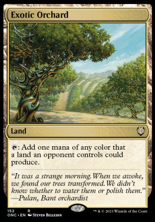 (152) Magic The Gathering Commander: Phyrexia: All Will Be One Single: Exotic Orchard  Rare