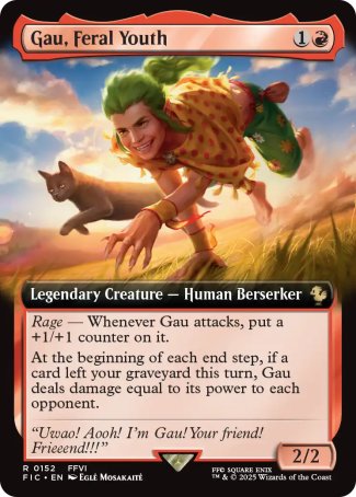 (152) Magic The Gathering Commander: Magic: The Gathering - FINAL FANTASY: Extras Single: Gau, Feral Youth Holo Rare