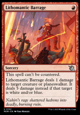 (152) Magic The Gathering March of the Machine Single: Lithomantic Barrage Holo Uncommon